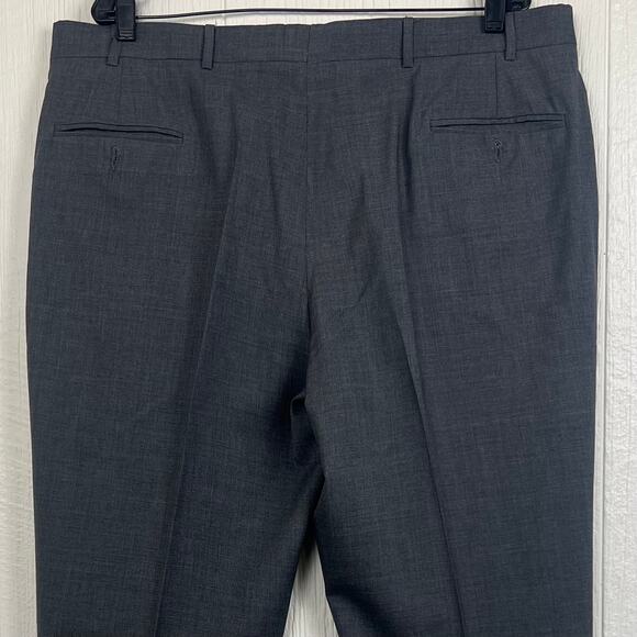 Brooks stretch dress pants mens 40x29 100% worsted wool flat front charcoal gray - Picture 3 of 9
